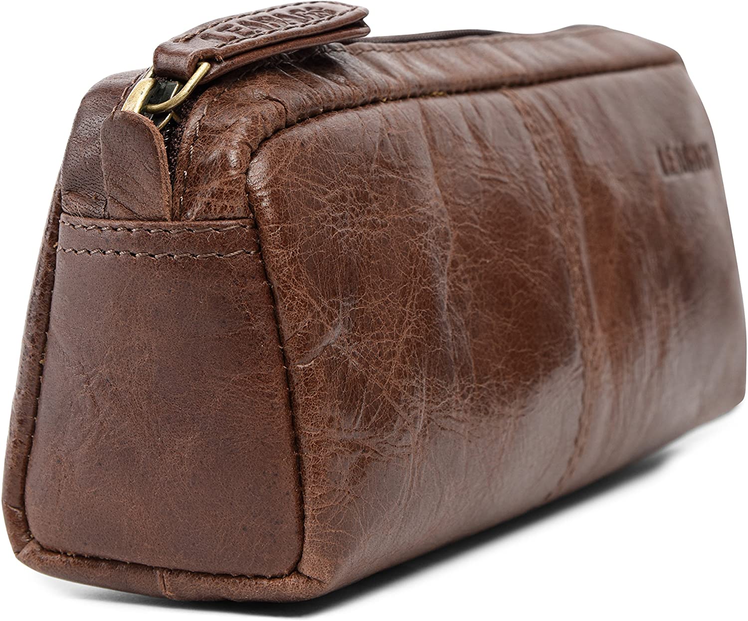 LEABAGS Fort Wayne Leather Pencil Case I Genuine Buffalo Leather Pencil case I Leather case I Vintage Pen Holder I Small Pencil case I Pencil case I 20x9x6 cm I Crazy Vinkat - Image 4