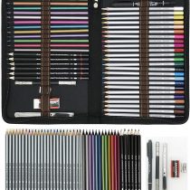 ZZONEART 48 Piece Colored Drawing Pencils Set ,Sketching Pencils and Colouring Pencils Set neatly Presented in Sturdy Zipper- Ideal Set for Artists