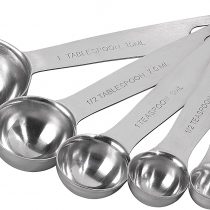 Tala Stainless Steel Measuring Spoons, 5 Piece Set for Measuring Dry and Liquids