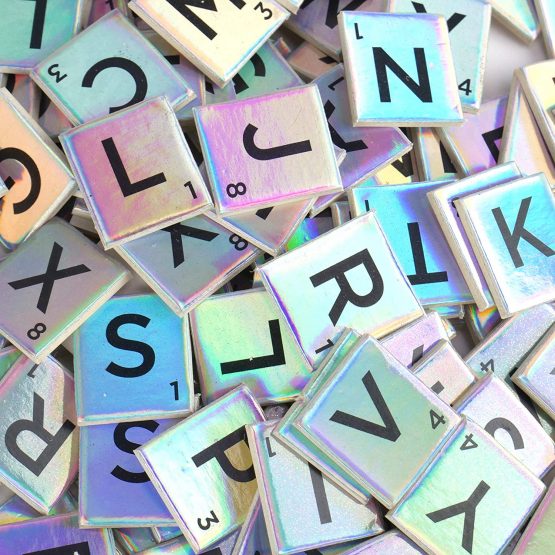 Dovecraft Essentials Alphabet Letters-Iridescent-Metallic-Scrabble Letters-150 Pieces-Uppercase Tiles for Card Making, DIY, Party, Papercraft, Home Décor & Scrapbooking, Iridesent, One Size - Image 2