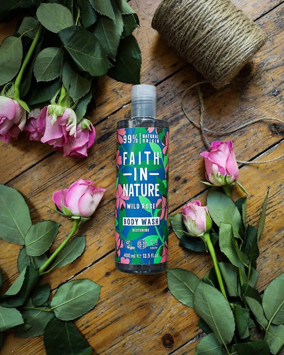 Faith In Nature Natural Wild Rose Body Wash, Restoring, Vegan and Cruelty Free, No SLS or Parabens, 400 ml - Image 2