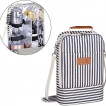 Kato Tirrinia Insulated 2 Bottle Wine Cooler Bag - Wine Cooler Tote Carrier for Picnic, Beach, Wine Lover Gift, Grey
