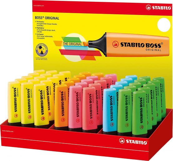 Highlighter - STABILO BOSS ORIGINAL Display of 45 in 6 Assorted Colours