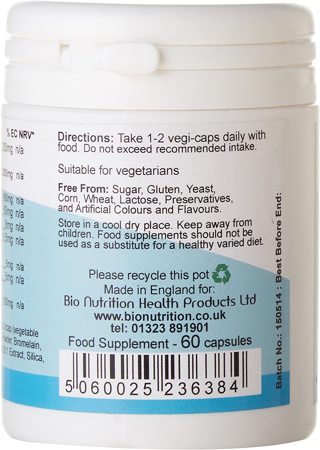 Bio Nutrition Turmeric Complex (Curcumin) : Joint & Digestive Health Supplement : 60 Vegi Capsules, 60 count (Pack of 1) - Image 2