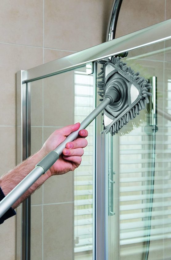 Addis 515628 Bathroom Easy Reach Ceiling Dusting Wand with Telescopic Handle, Metallic Graphite, 15.5 x 15.5 x 41 cm - Image 3