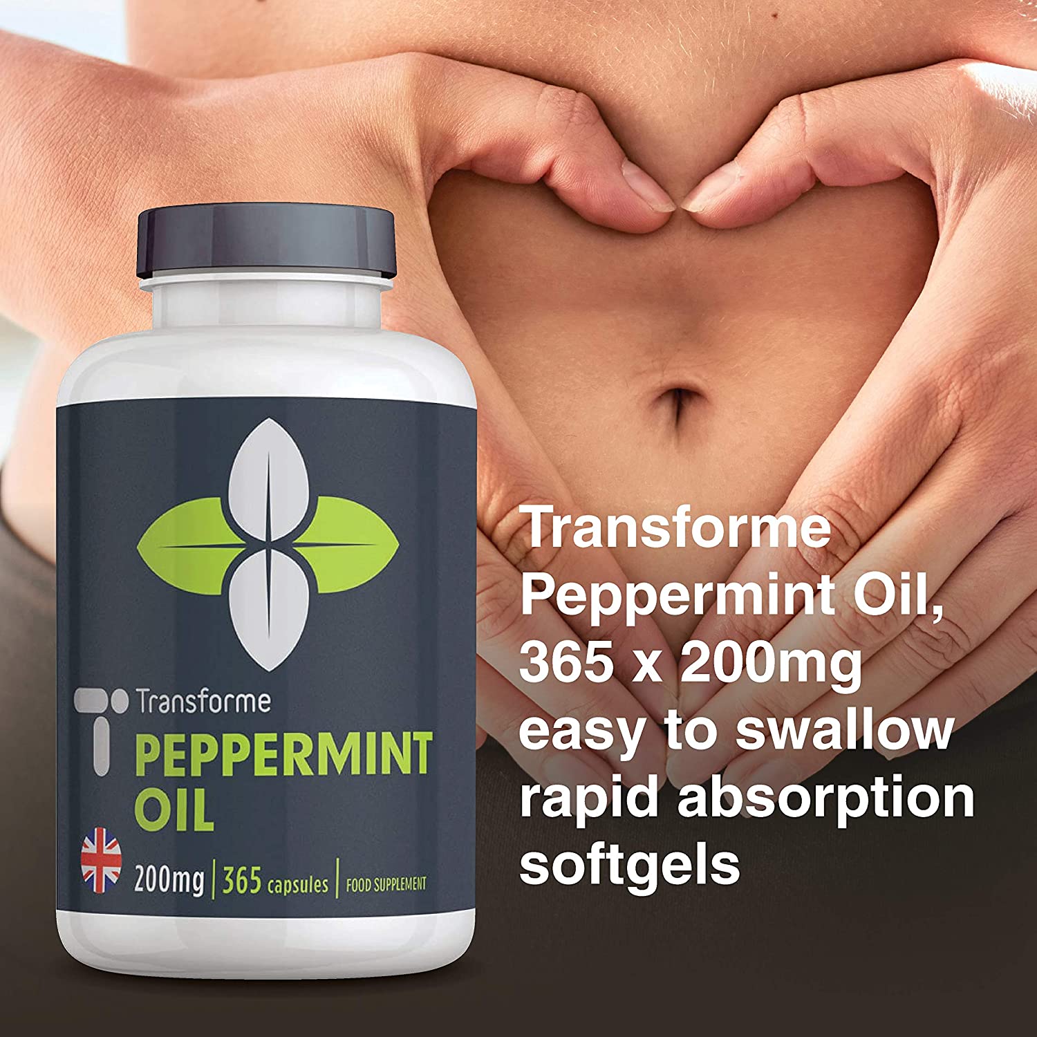 Transforme High Strength Peppermint Oil 200mg Capsules Softgels, 365 Softgels (1 Year Supply) Easy to Digest, Rapid Release - Image 4
