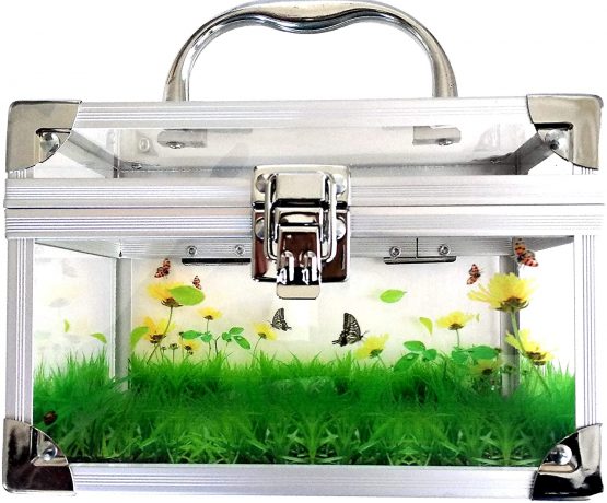 Kennedy Playsets Small Girls Makeup Vanity Case Cosmetics Travel Box for Little girls jewellery (Butterflies) - Image 3