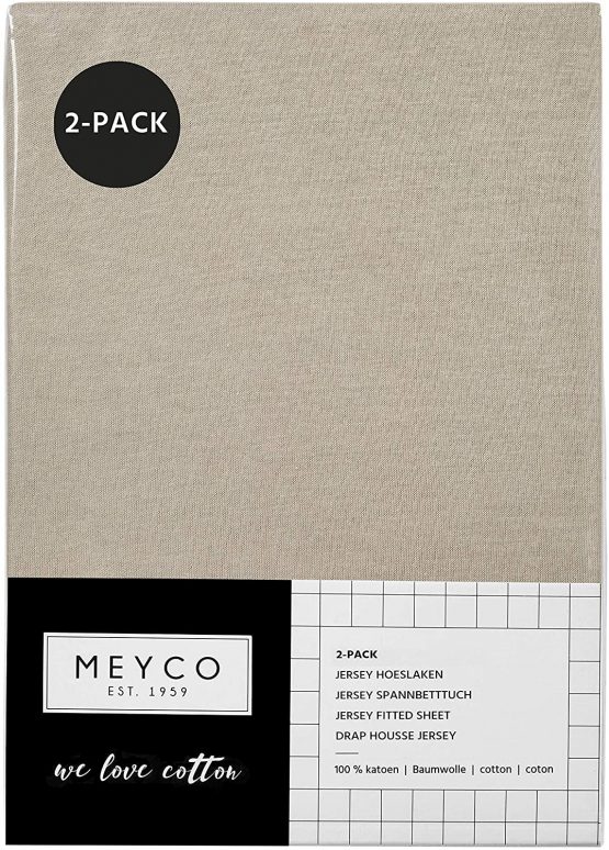 Meyco 563206 Jersey Fitted Sheet 2-Pack Baby Cradle Baby Bed 100% Cotton 40 x 80/90 cm Sand Beige - Image 3