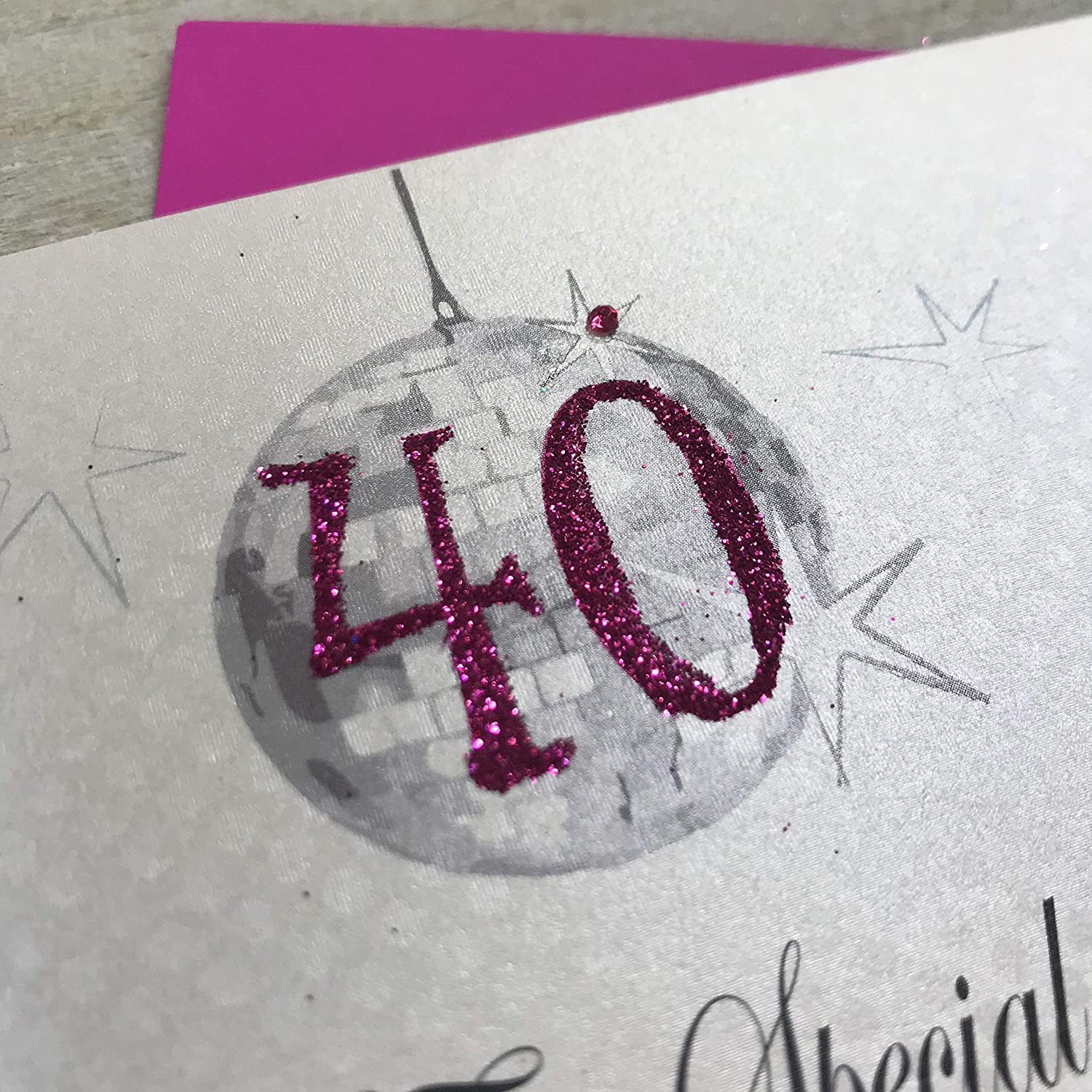 White Cotton Cards "To a Special Daughter On Your 40th Birthday Handmade Card, White, PD40D, 16cm x 16cm - Image 2