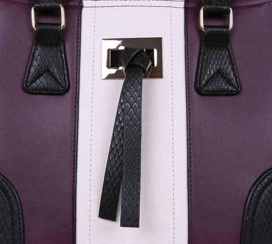 Purple/Black/Beige, Faux Leather Handbag For Ladies - Image 2