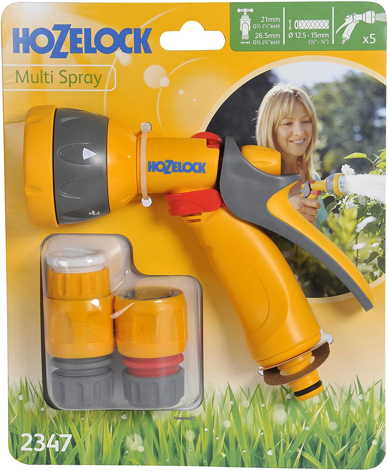 HOZELOCK, Multi-Jet Spray Gun Kit ø 12.5mm, 15mm (1/2"- 5/8") : Complete Spray Kit, Connection Kit, 1 Multi-jet Spray Gun - Image 2
