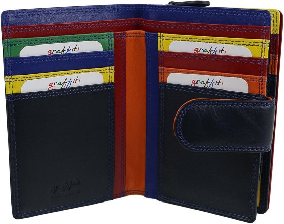 Golunski Ladies Tab Flap Over Leather Purse Wallet Change Graffiti Gift Box - Image 3