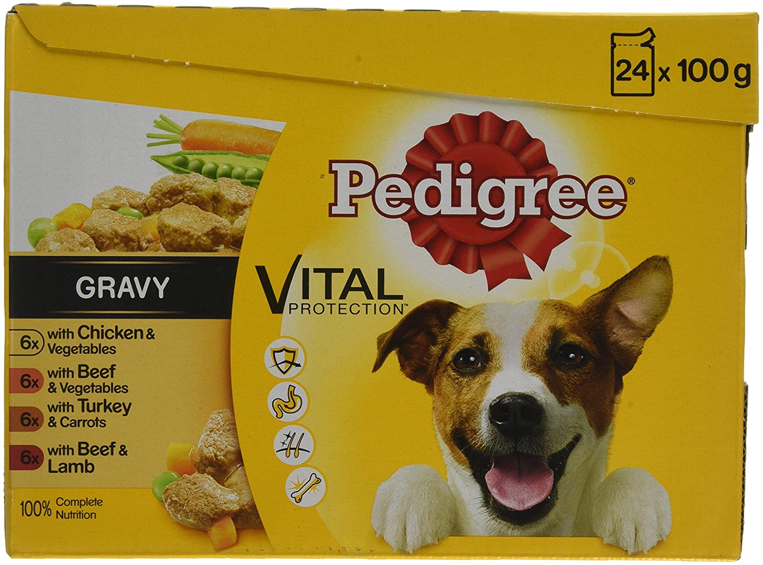 Pedigree Wet Dog Food for Adult Dogs 1+ Mixed Selection in Gravy, 48 Pouches (48 x 100 g), Pack of 2, 100 g (Pack of 48)