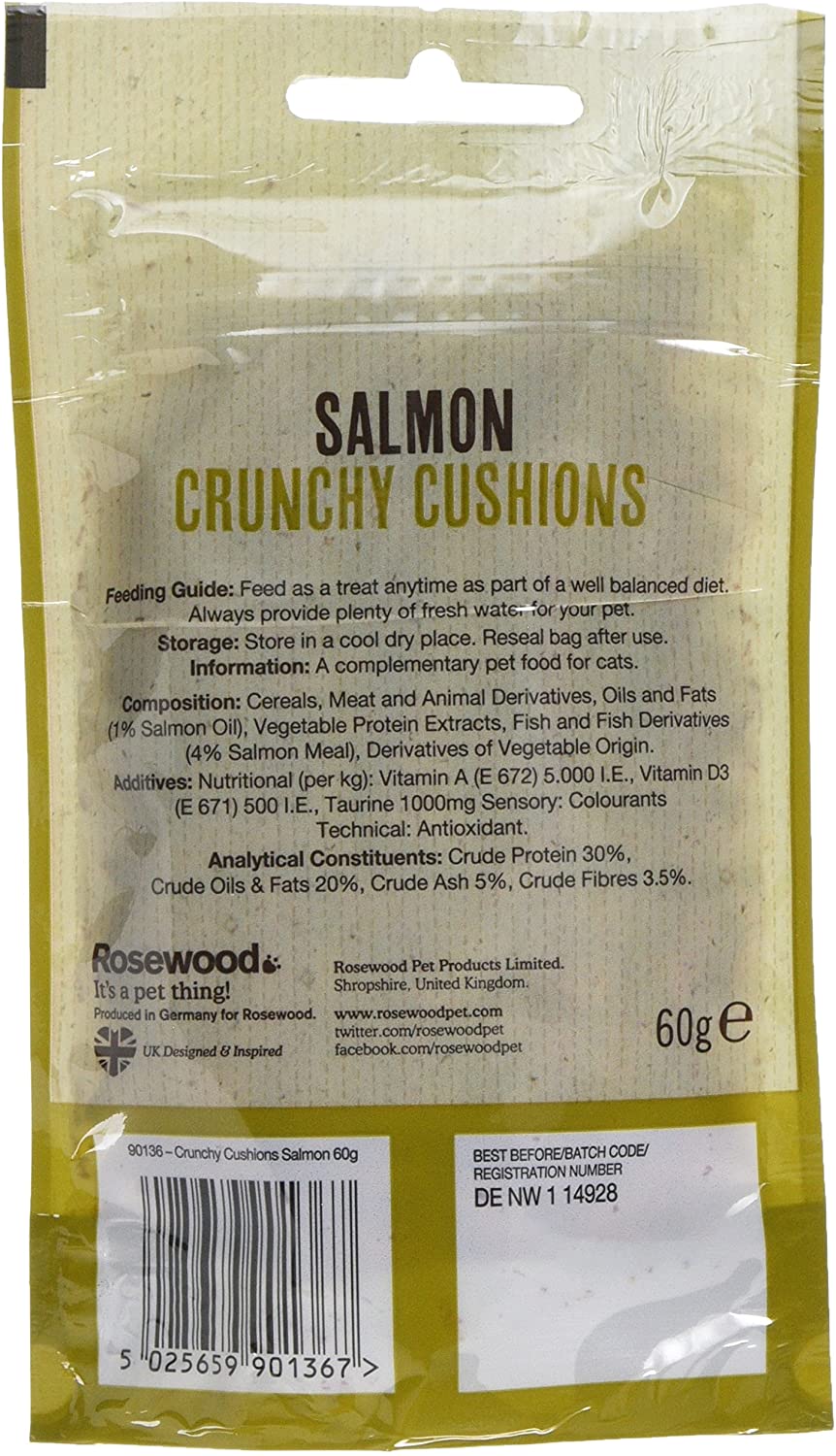 Rosewood Daily Eats Salmon Crunchy Cushions for Cats, Tasty Cat Treats with Taurine, Added Vitamins and Minerals - Image 2