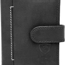 J Wilson London Designer Soft Genuine Leather Credit Card Holder Wallet with Plastic Sleeves RFID Safe Contactless Blocking ID Protection 16 Clear Plastic Pockets - 4 Further Card (Black)