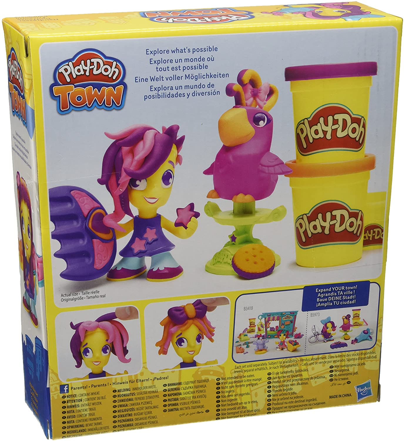 Play-Doh Town Figurka ze zwierzatkiem fryzjer i papuga, Pink, Orange, Purple - Image 2