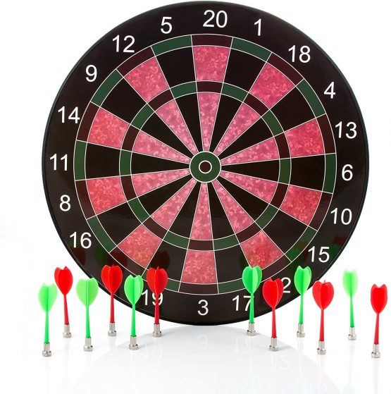 Magnetic Dart Board16 Inch Size with 12 Darts 6 Green and 6 red