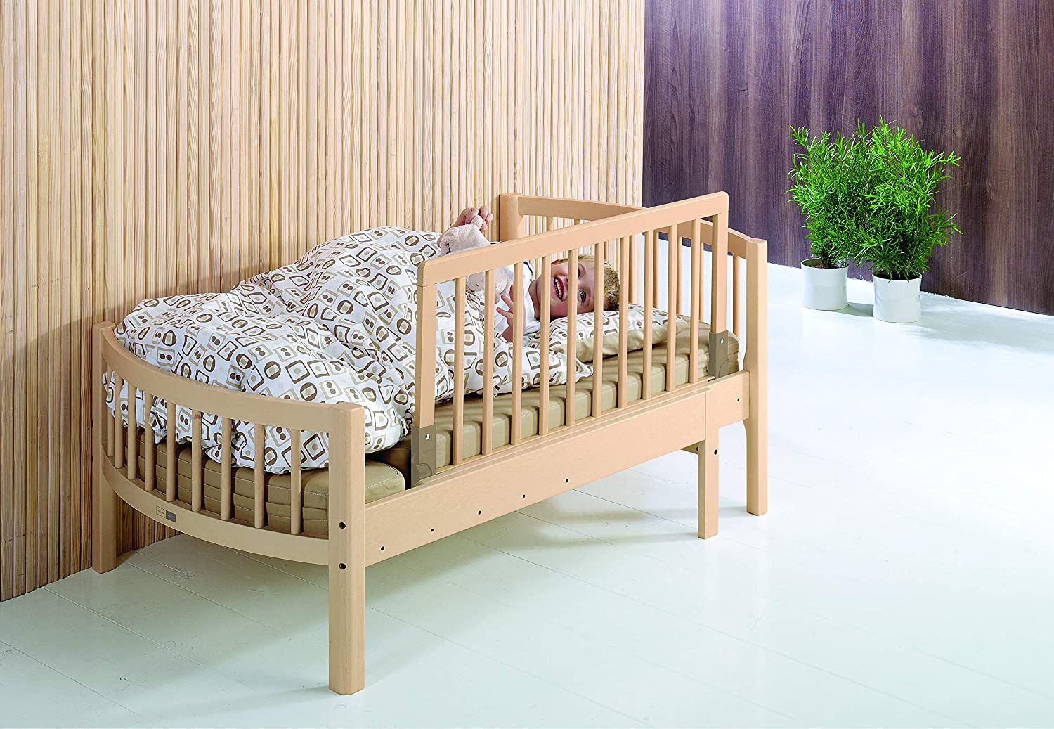 BabyDan Wooden Bed Guard (White) BigaMart
