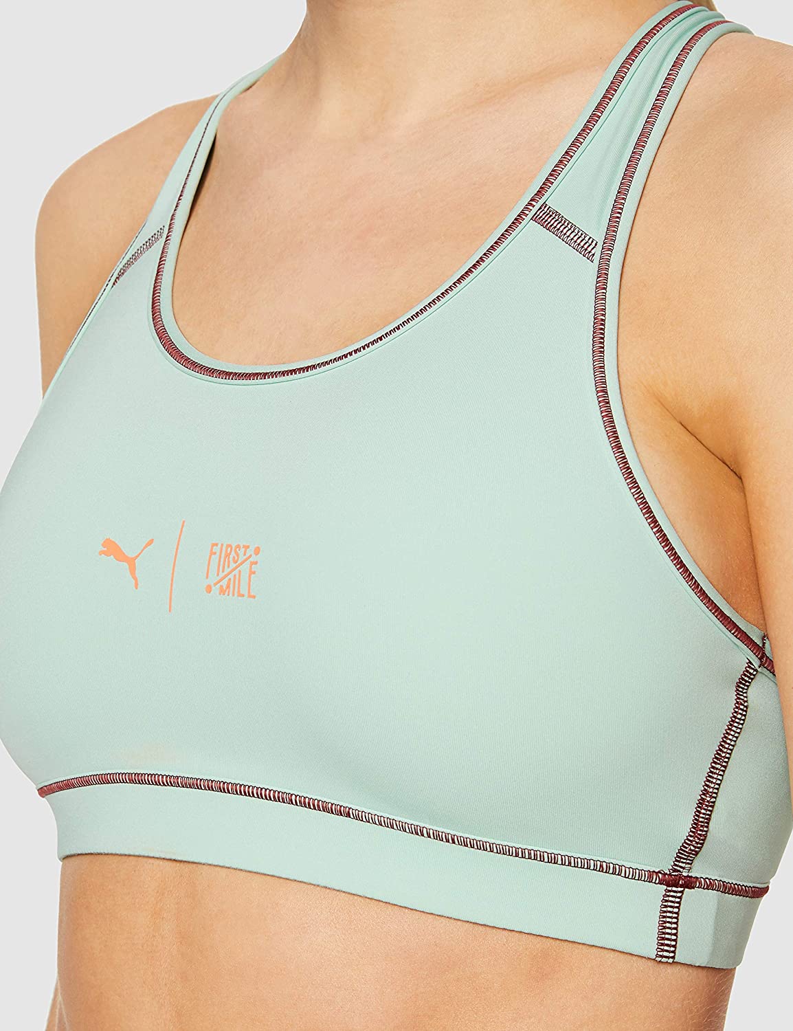 Puma First Mile 4Keeps Bra M Sports Bra - Mist Green Black, Small, Mist Green-puma Black - Image 3
