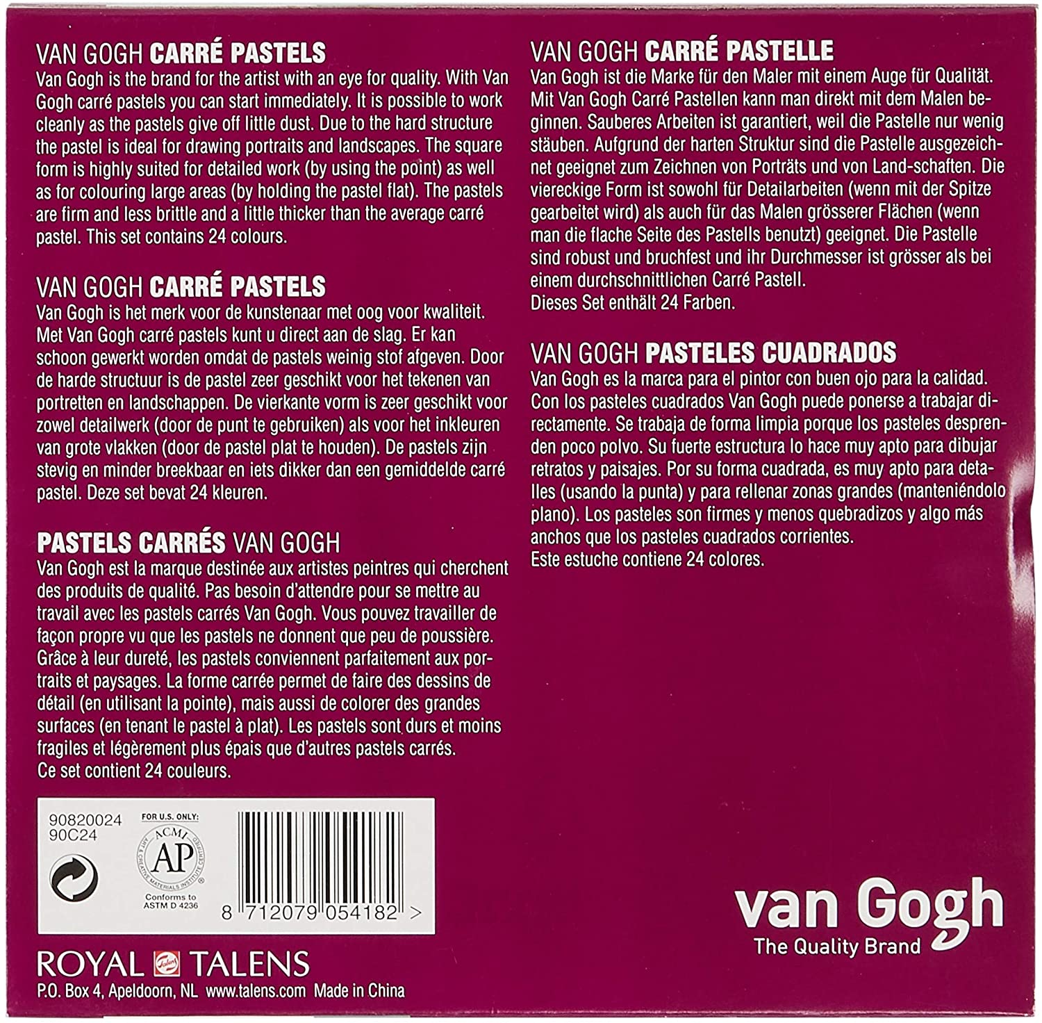 VAN GOGH Carre PASTL General 24, General Selection - Image 3