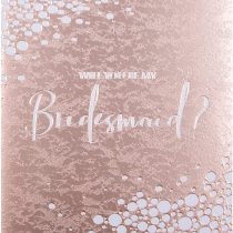 Bridesmaid Request Card from The Hallmark Studio - Contemporary Square Design in Rose Gold Foil