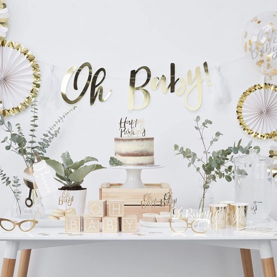 Ginger Ray Foiled Mother to Be Baby Shower Sash Decoration, White and Gold - Image 2