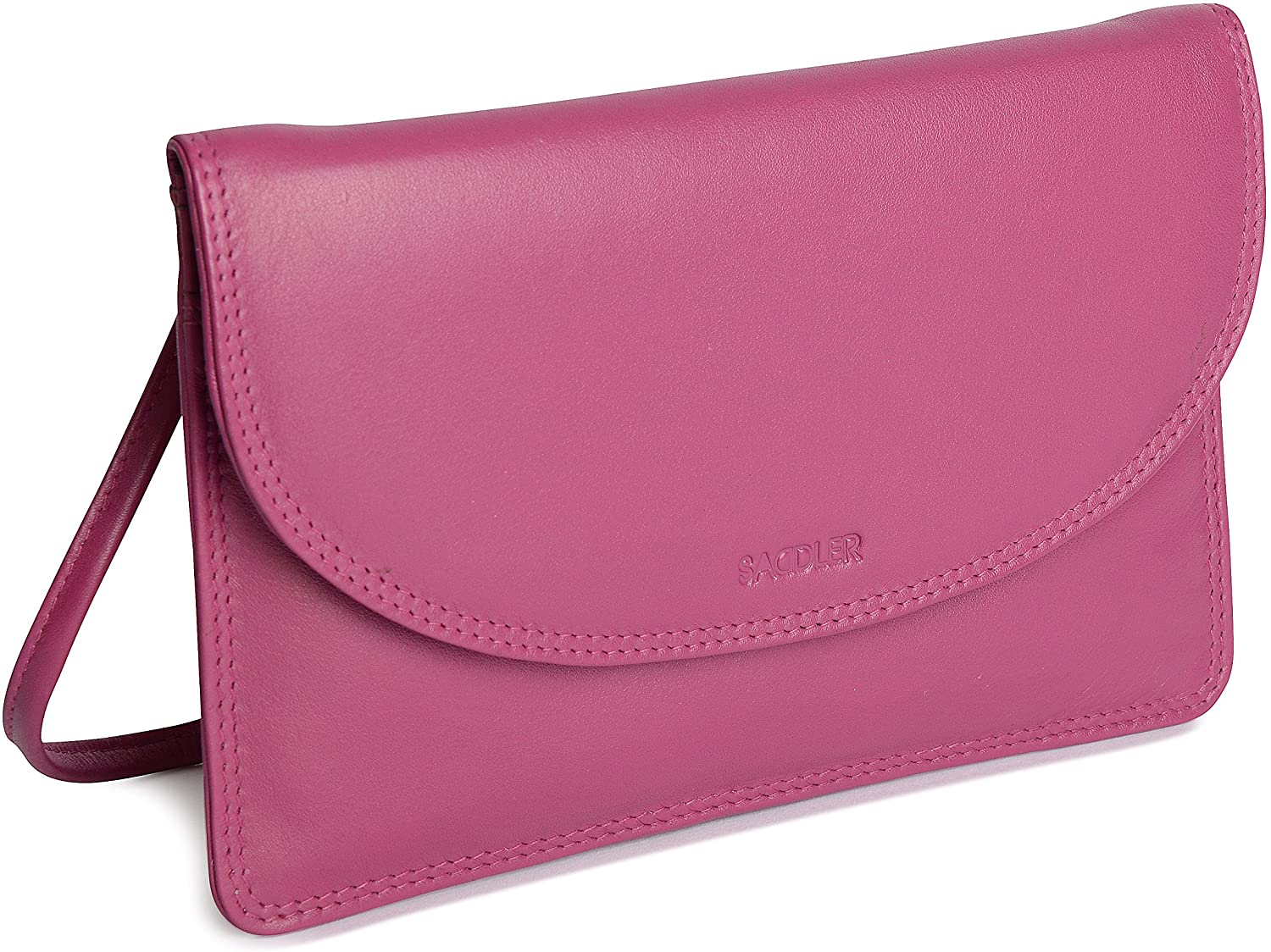 SADDLER "Isabelle Soft Leather Crossbody Bag - Slim Ladies Sling Purse, Magenta - Image 2