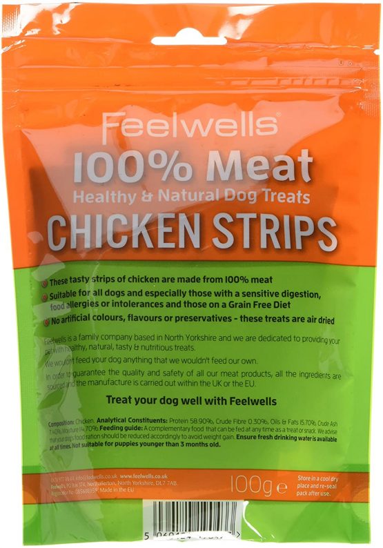 Feelwells 100% Meat Treats Chicken Strips, 100 g(pack of 10) - Image 2