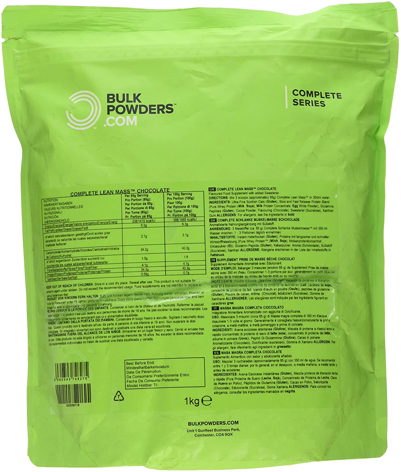 Bulk Lean Mass Gainer, Protein Shake, Chocolate, 1 kg, Packaging May Vary, 1 kg (Pack of 1) - Image 2
