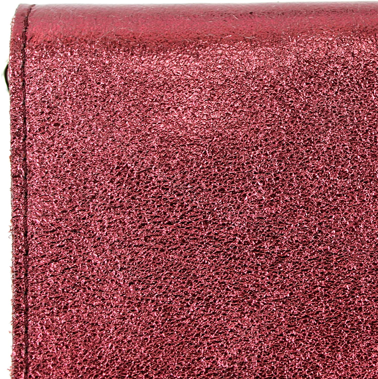 Modamoda de - ital. Leather Bag Clutch Underarm Bag Evening Bag Leather Metallic M106-151, Colour:M151 Dark Red Metallic - Image 2