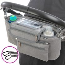 BTR Buggy Organiser Pram Bag with Detachable Purse & Mobile Phone Holder. Grey