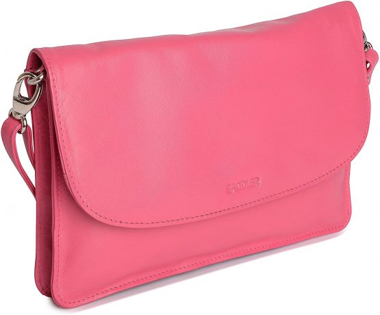 SADDLER Womens Real Leather Slim Cross Body Purse Clutch with Detachable Strap | Ladies Sling Bag - Perfect for Cell Phone, Cosmetics and Travel Cards | Gift Boxed - Image 2