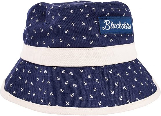 Blackskies Harbor Bucket Hat | Unisex Sun Hat Anchor Maritime Fisherman Boonie Bob Blue - Image 4
