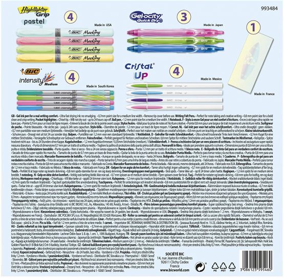 BIC Pastel Dream Kit - 3 Gel Pens/4 Felt Writing Pens/4 Highlighter Pastel Pens/4 Ball Pens/1 Notepad - Gift Box of 16, turquoise - Image 2