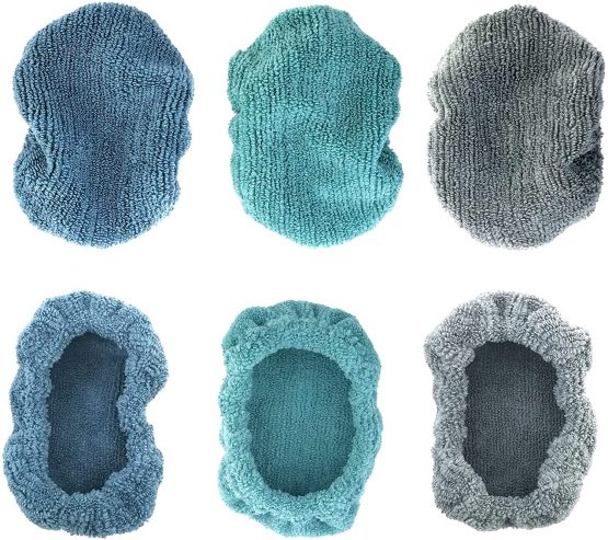 Polyte Premium Lint Free Microfibre Cleaning Covers for Windshield Cleaning Tool, Fits 15x10 cm plate (Blue/Gray/Teal, 6 pack)