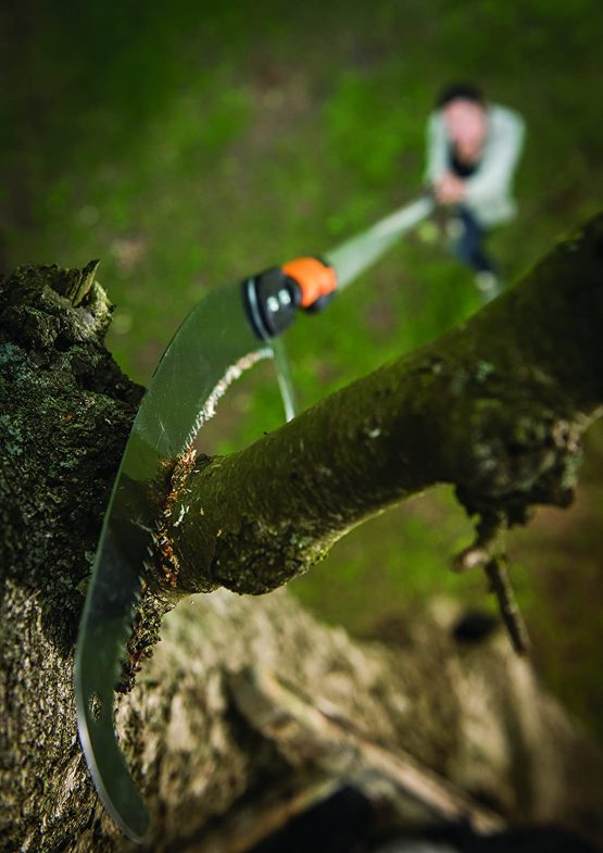 Fiskars Curved Saw For Reaching Higher Branches, Tool Head, Length: 55 cm, Hardened Steel Blade, Black/Orange, QuikFit, 1000691 - Image 2