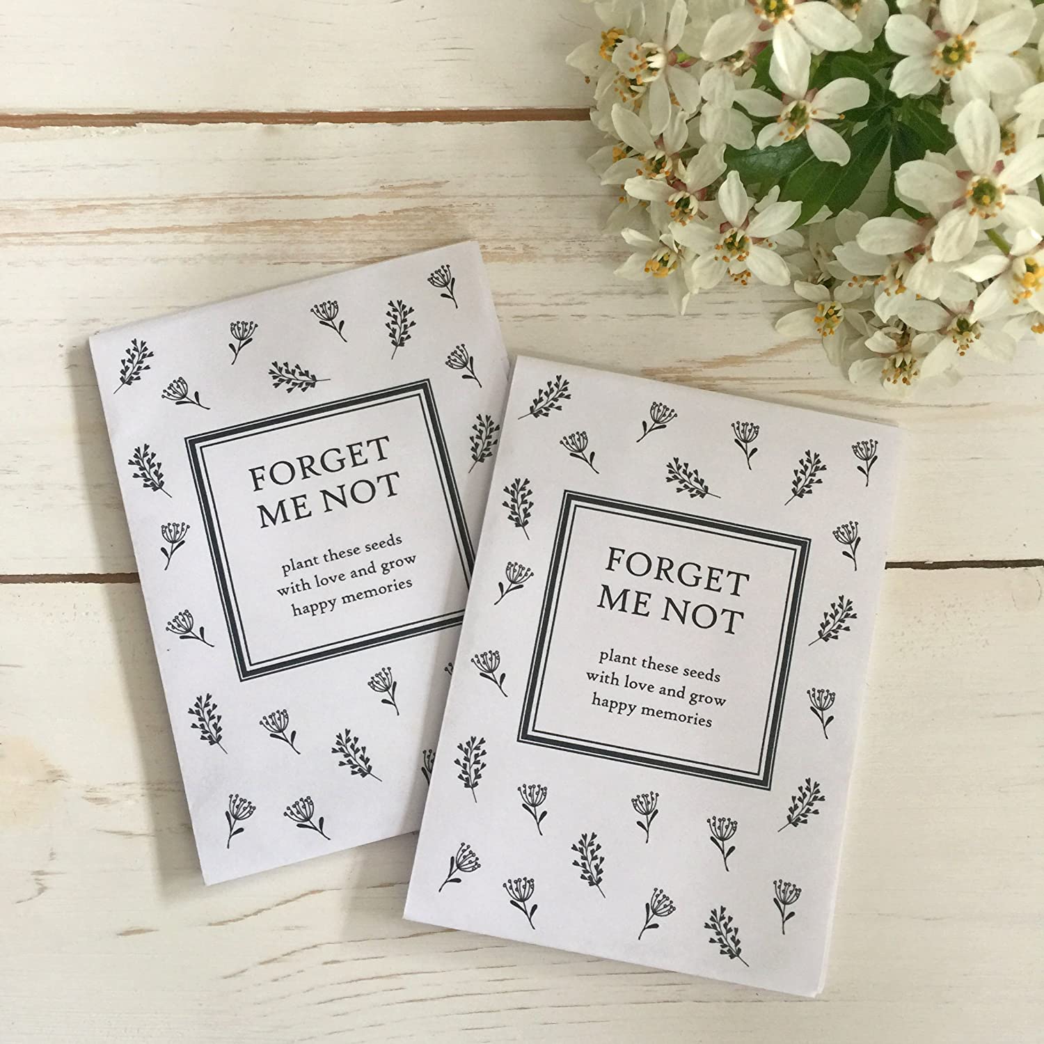 ANGEL & DOVE 25 Unfilled Forget Me Not Seed Packet Funeral Favour Envelopes 'Plant with Love' - Seeds Not Included - Image 4
