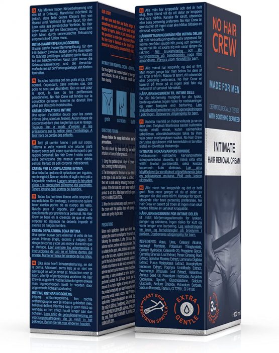 NO HAIR CREW Premium Intimate Hair Removal Cream – Extra Gentle Hair Removal Cream for Sensitive Areas. Made for Men, 100 ml - Image 4