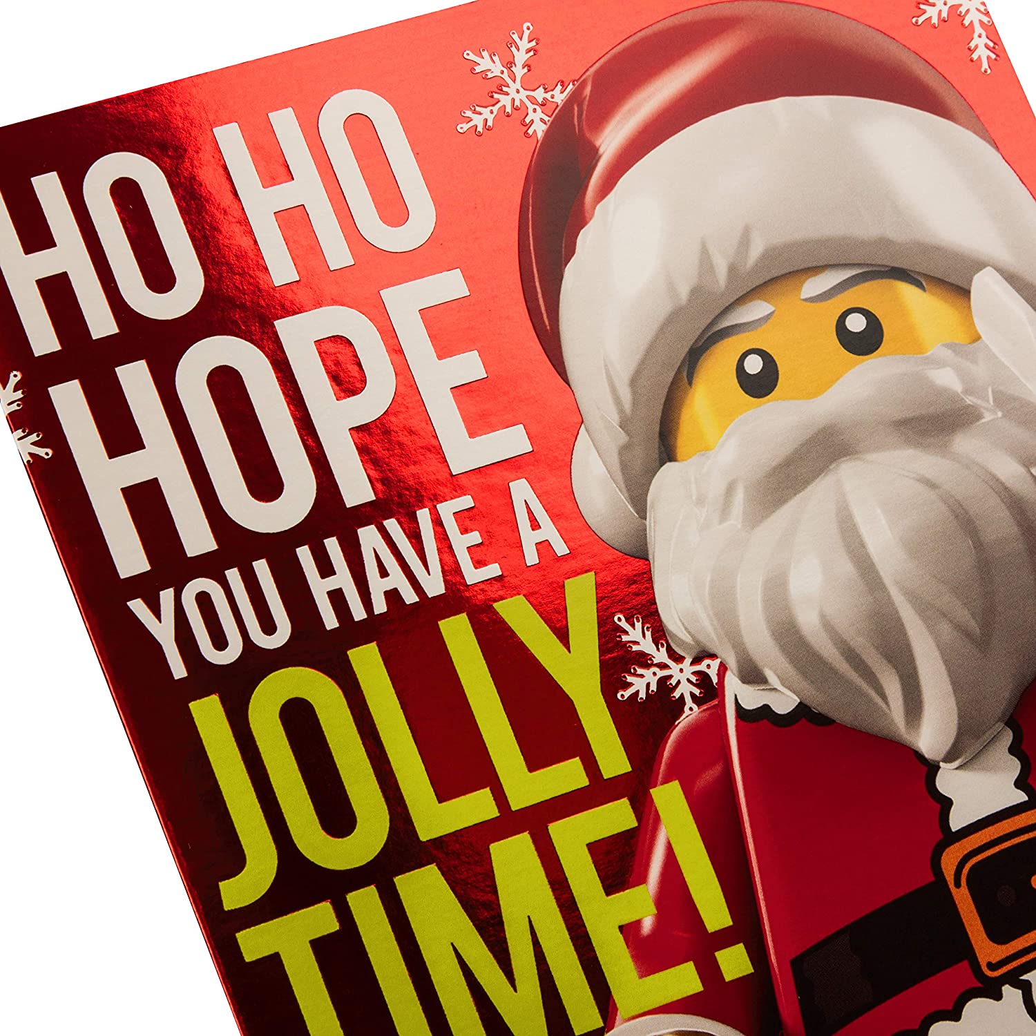 Christmas Card for Any Recipient from Hallmark - Lego Santa Design, red, 22.8cm x 15.9cm - Image 3