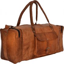 Gusti Travel Bag Leather - Harvey Brown Weekender Women Men's Sports Bag Hand Luggage