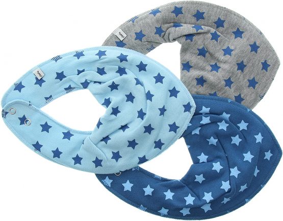 Pippi Baby-Boys Bib AO-Printed 3-Pack Starred Scarf