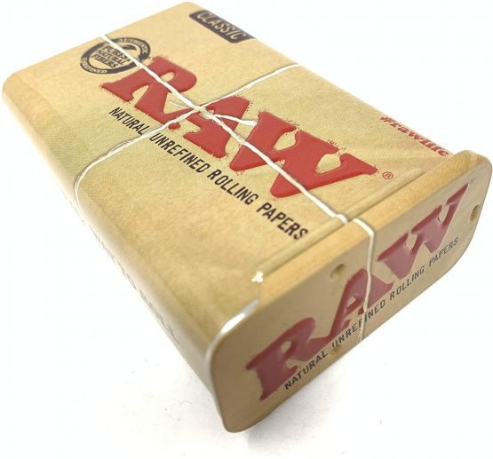 Raw Small Metal Slide Tin [Cigarette - Stash - Travel] with Small Cones and Tips - Image 3