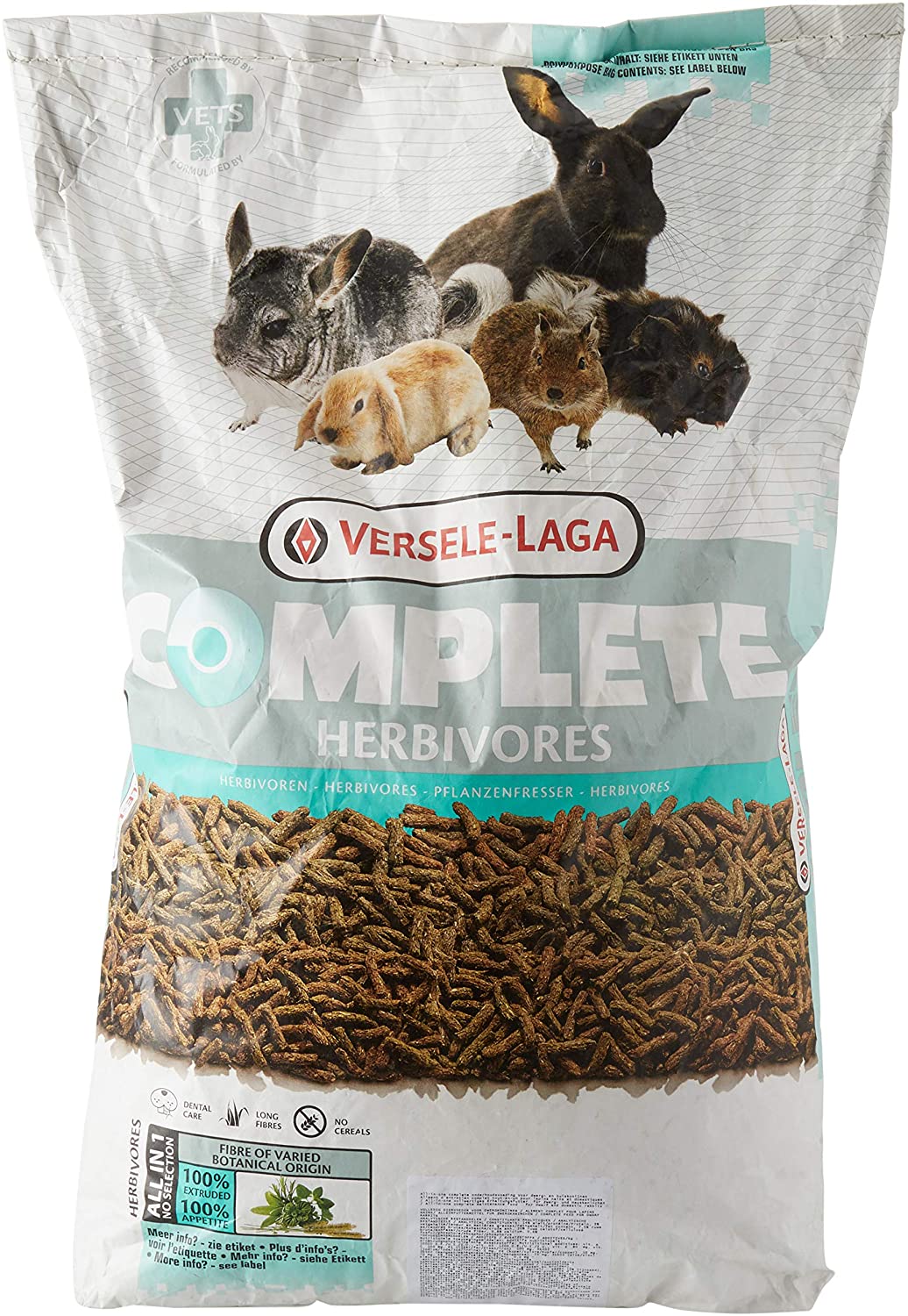 VERSELE-LAGA - Complete Cuni Adult - Fibre-rich Extruded Complete Food for (Dwarf) Rabbits - 8 kg, colourless, 8 kg (Pack of 1)
