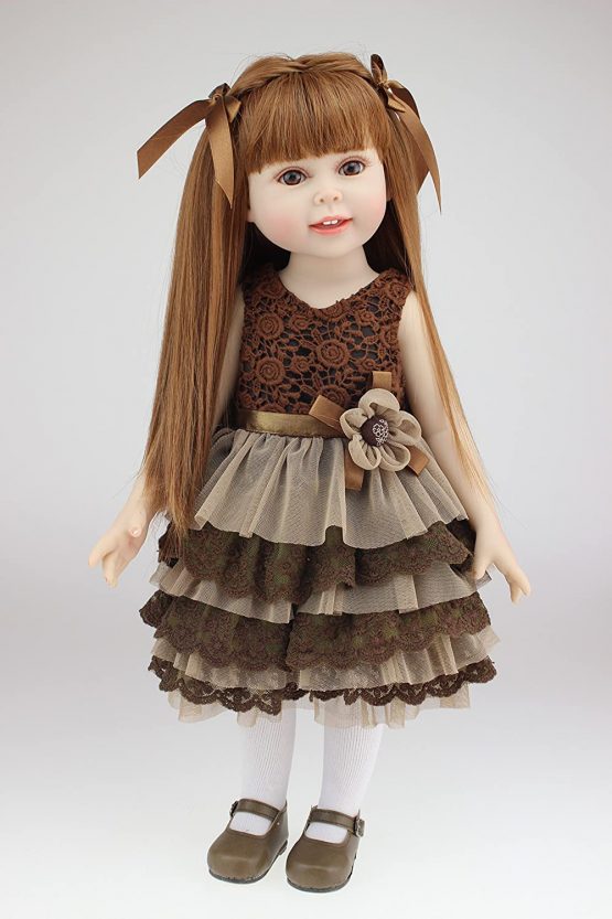 iCradle Reborn Baby Dolls 17" Standing American Full Body Vinyl Silicone Reborn Realistic New Reborn Girl Dolls Looking Real Lifelike Anatomically Correct Fashion Dolls For Xmas Gift - Image 3