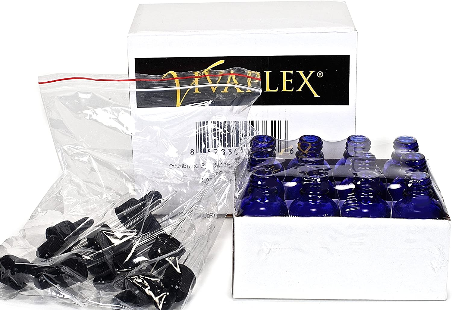 Vivaplex 12, Cobalt Blue, 1 Oz, Glass Bottles, With Glass Eye Droppers - Image 3