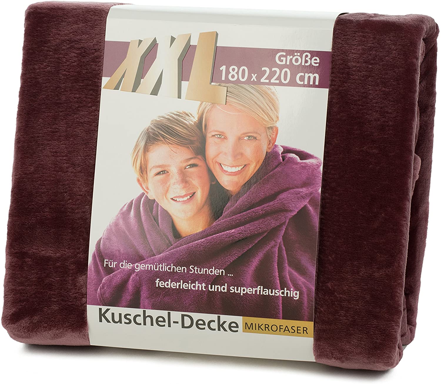 Gözze - Cosy Living Room Blanket/Throw, Memphis, Heavy Fabric Weight 300 g/m², 180 x 220 cm - Berry - Image 3