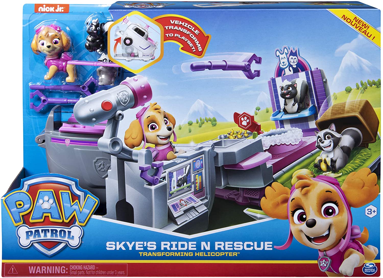 Paw Patrol, Skye’s Ride N Rescue, 2-in-1 Transforming Playset and Helicopter, for Kids Aged 3 Years and Over
