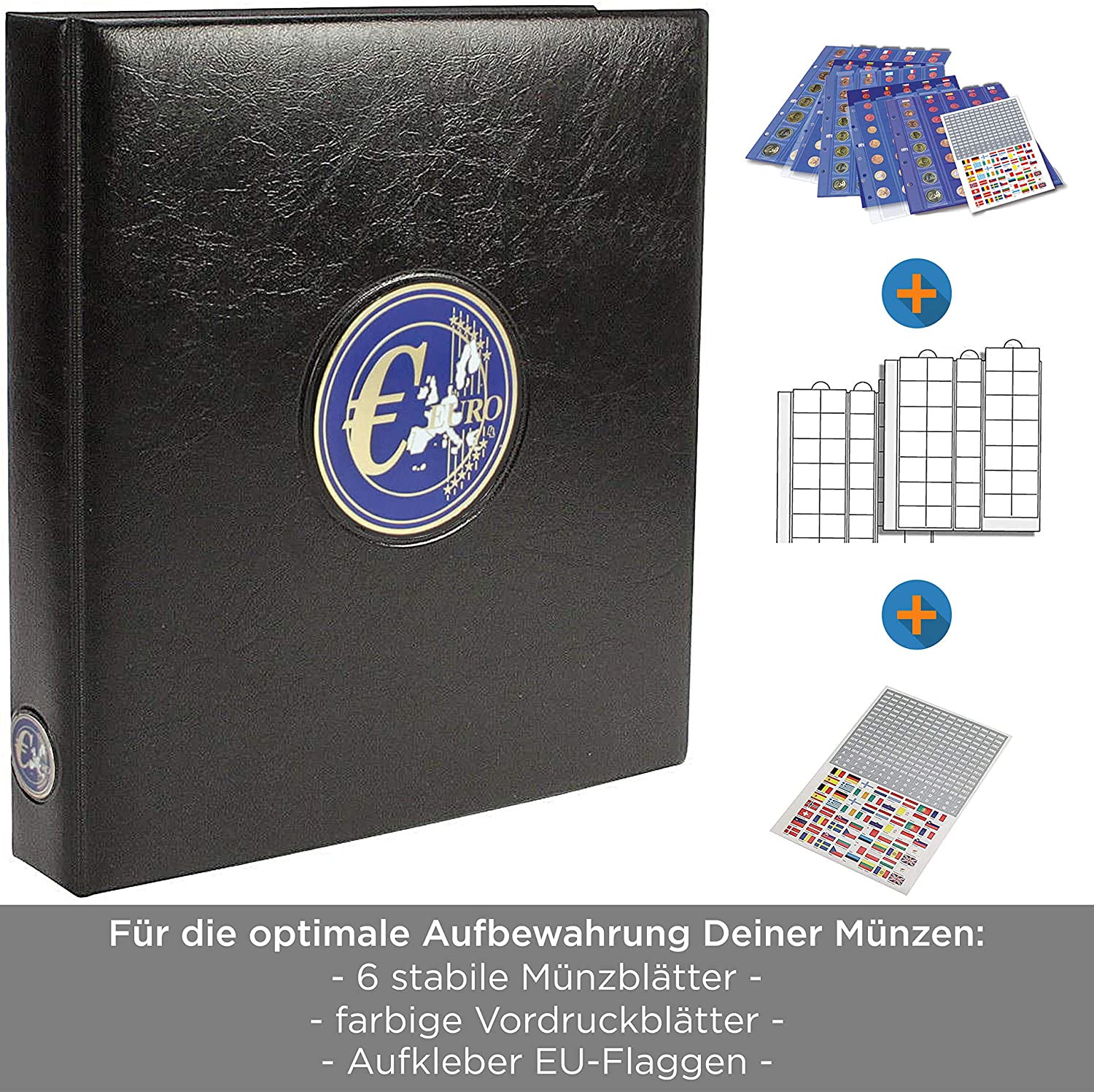 SAFE Coin Album, Premium Euro Sets Collection with 6 Coin Sheets, Stores up to 30 Complete Coin Sets - Image 2