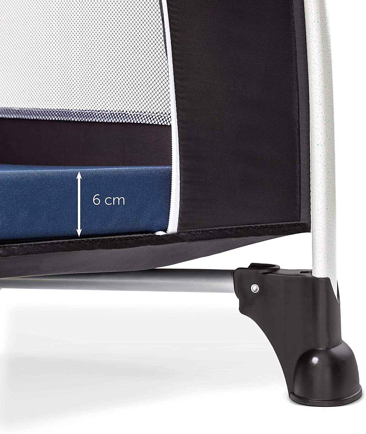 hauck Sleeper, Navy, Foldable Travel Cot Mattress 120x60x5 cm with Carry Bag, Foam Filling, Lightweight, Portable - Image 4