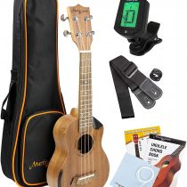 Martin Smith Premium Soprano Ukulele with Tuner, Padded Bag & Spare Aquila Strings